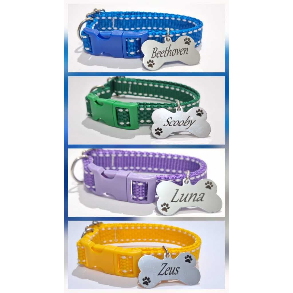 Coleira Para cães e Gatos Com Plaquinha de Identificação GRAVADA!!!