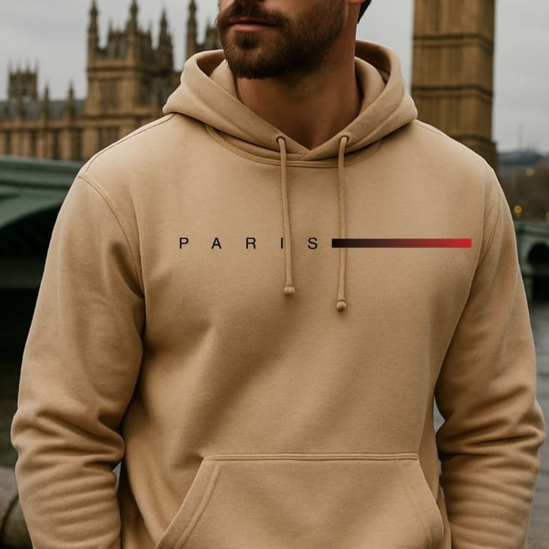 Blusa Frio Casaco Canguru PREMIUM Algodão Estampado Paris ADULTO Tecido Qualidade Bolso Confortavel