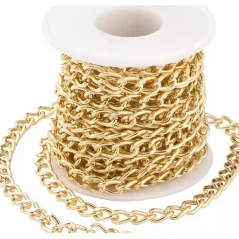 Corrente para bolsas 2.5 grumet, com 5 e 10 metros, alumínio nas cores dourado, prata, Onix.