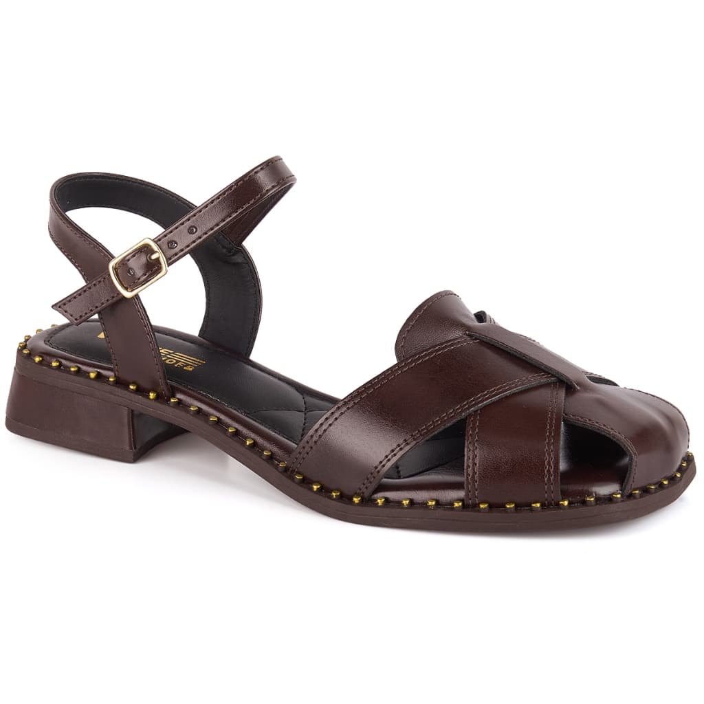 Sandália Rasteira Salto baixo fechado Casual Vitrine Shoes