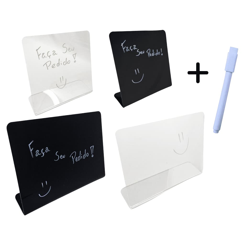 Mini Lousa Quadro Anotacao Porta Recado Para Escritório Aviso De Mesa Acrilico