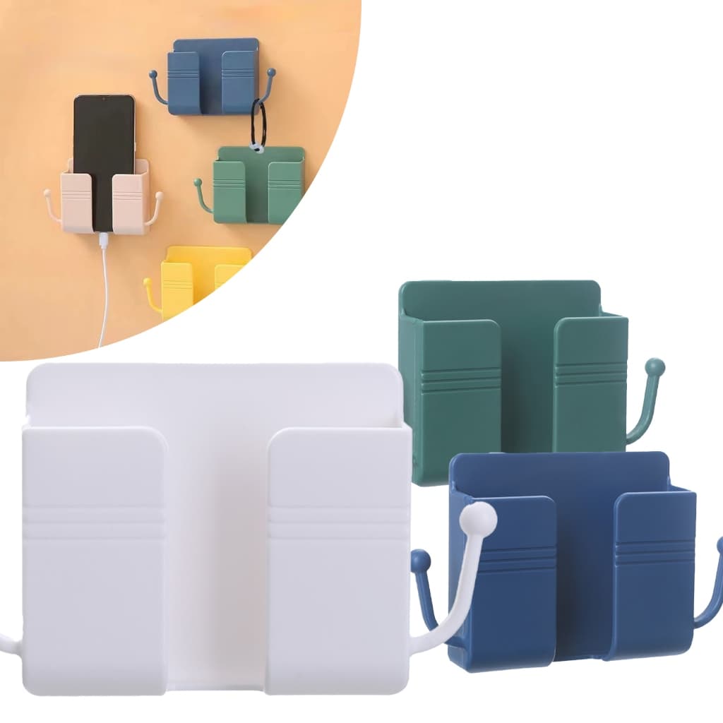 Kit Suporte de Parede Plástico Autocolante Multiuso para Celular com  Ganchos 1UN 2UN 3UN Vantagem