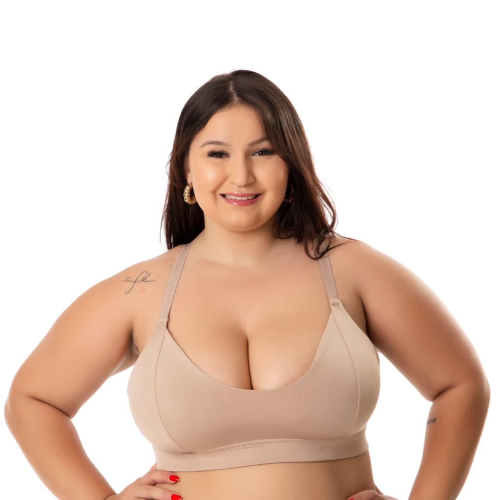 Sutiã Plus Size Reforçado Sem Bojo,  Duplo Tecido Confortável Alça Reforçada Sustentação.