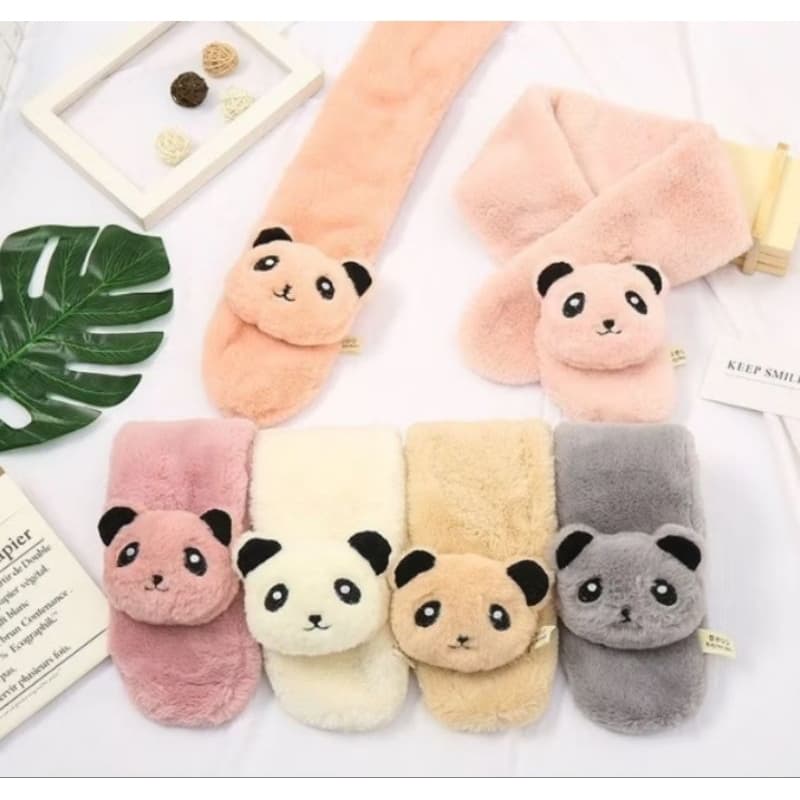 Cachecol infantil pelúcia bichinhos inverno