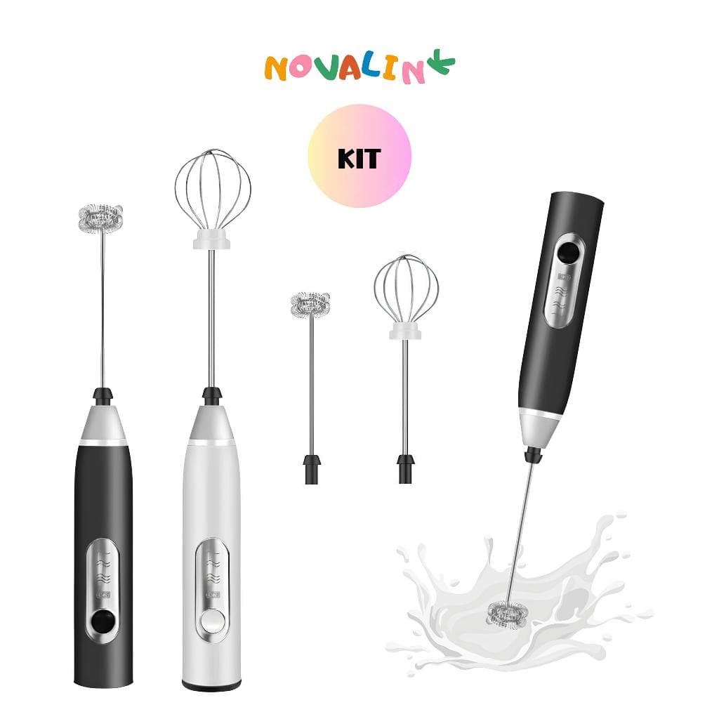 Batedor Misturador  2 EM 1 - Mixer Elétrico para Bebidas Leite Café Clara de Ovos Facilida Vida