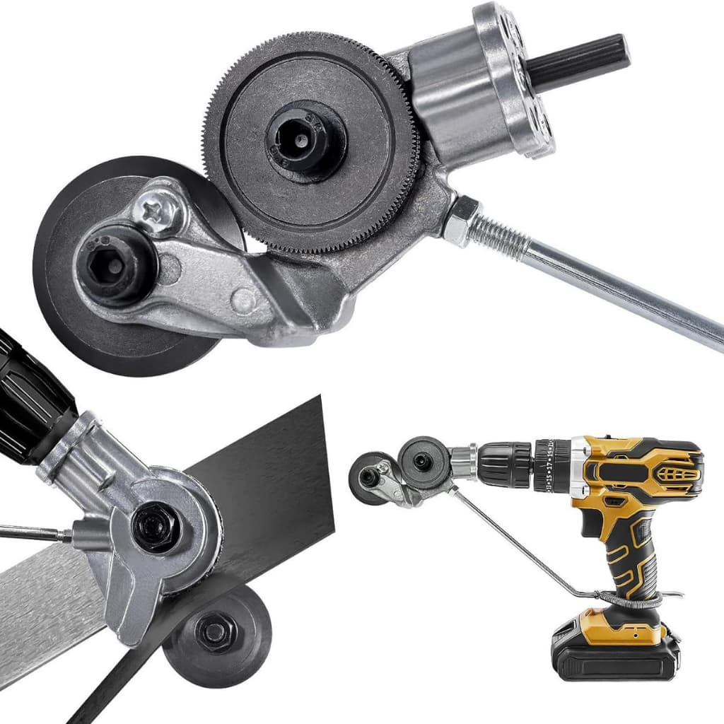 Adaptador De Corte Para Parafusadeira Furadeira Cortar Chapa Calhas Metal Alumínio Conector Com Acessório