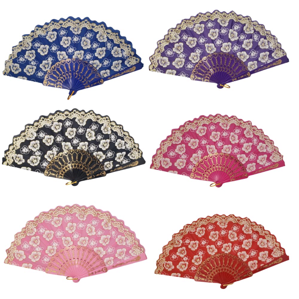 Leque De Mão Compacto Lembrancinha Estampado Colorido