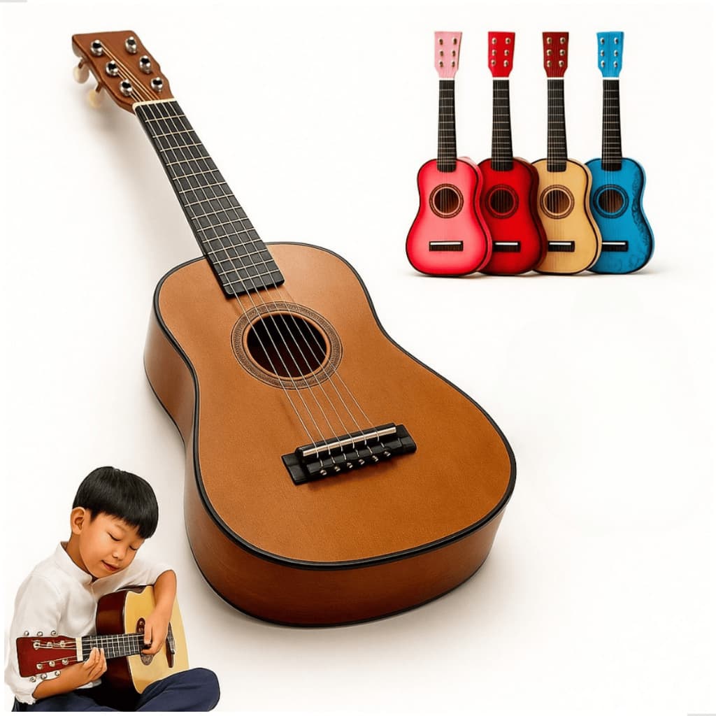 Mini Violão Infantil Palheta Semi Profissional Crianças Corda Em Aço Acústico Real Verdadeiro