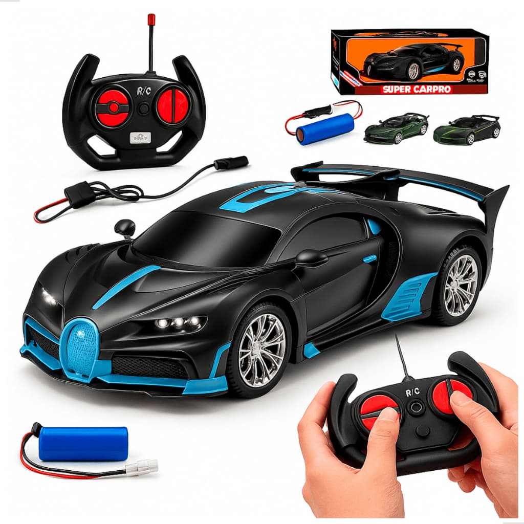 Carrinho de Controle Remoto Recarregável Esportivo Automodelo Competição Ferrari Lamborghini Bugati