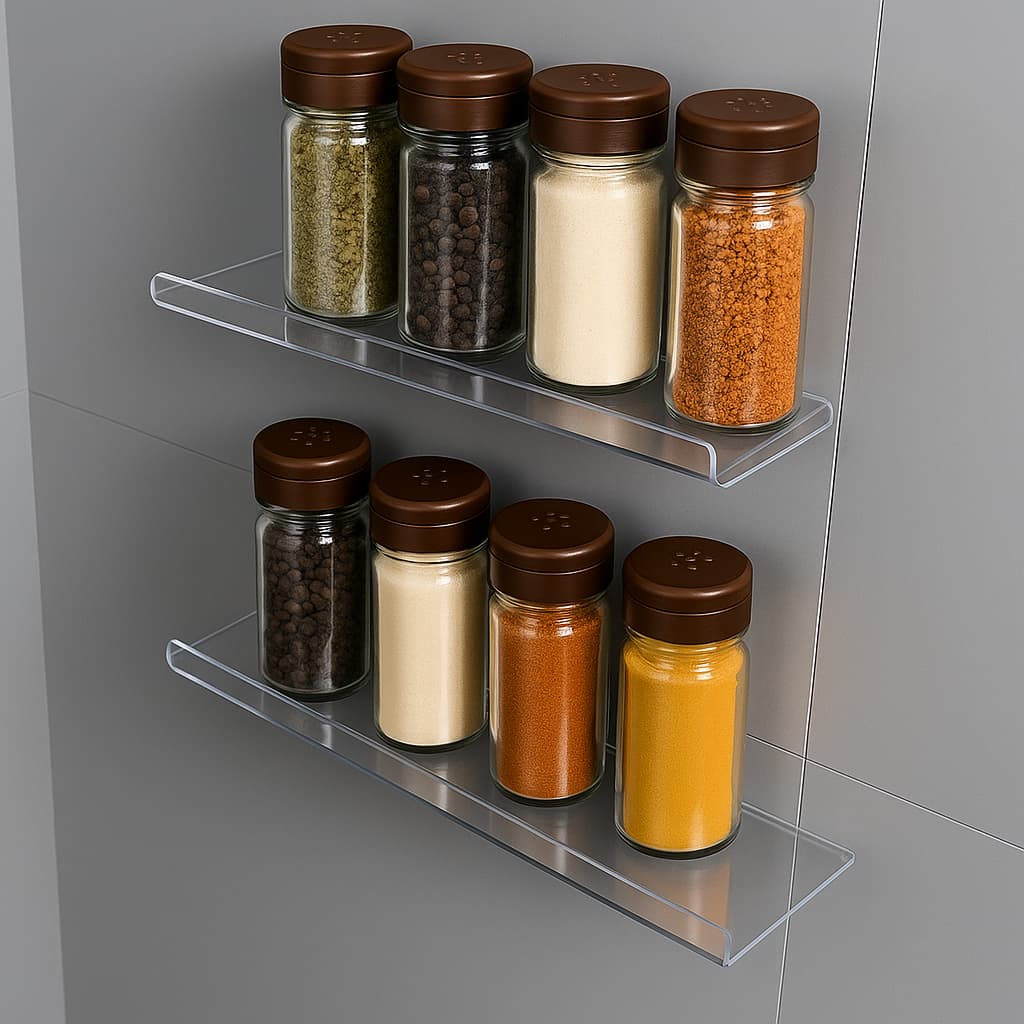 Prateleira Flutuante  Acrílico Organizadora Quarto/Sala/Cozinha - Formato U - Tênis Bonecos Tempero Shampoo Celular