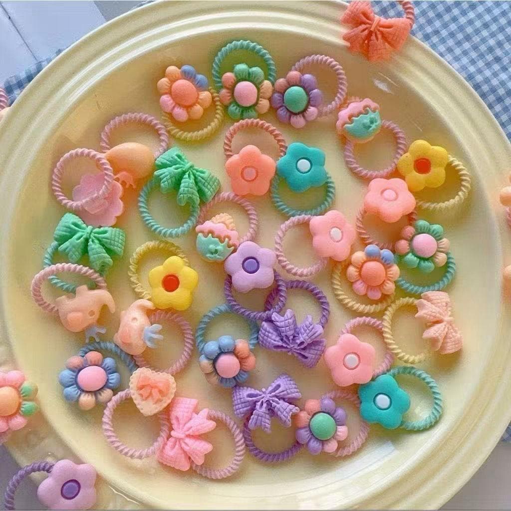 kit 100 elastico de cabelo Xuxinha Rabico infantil Presente de dia das crianças