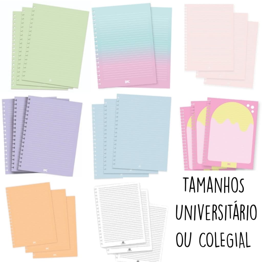Refil de Folhas para Caderno Smart Universitário ou Colegial DAC