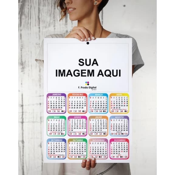 Calendário de Parede 2026 Personalizado A4