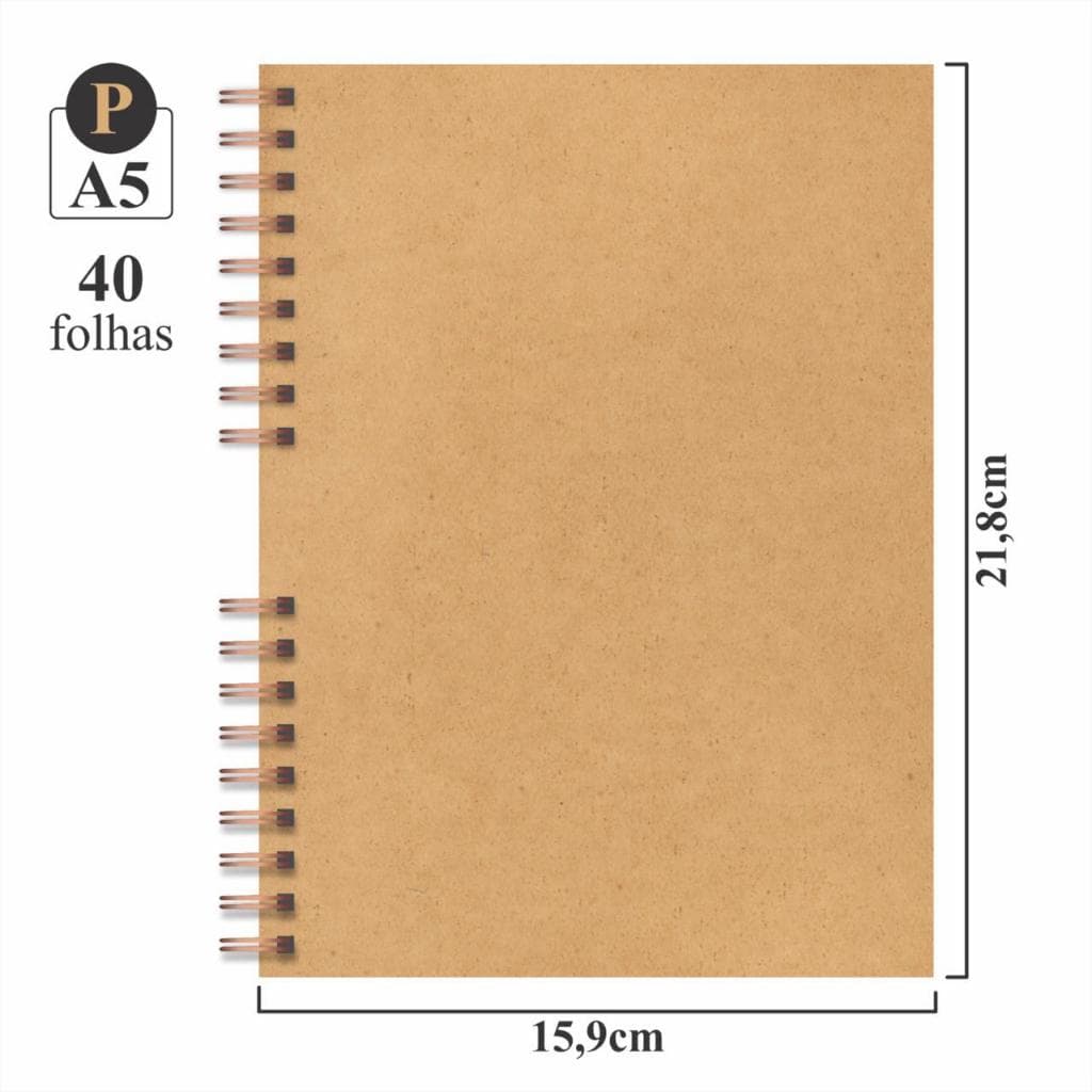 Caderno Sketchbook Desenho Capa Dura A5 15x21 cm 40 folhas