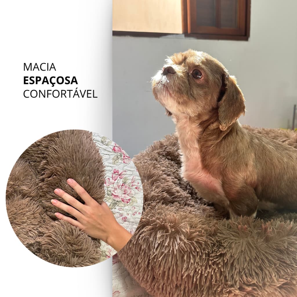 Caminha Pet Confort Reforçada 70cm Cachorro e Gato Luxo Felpudo G