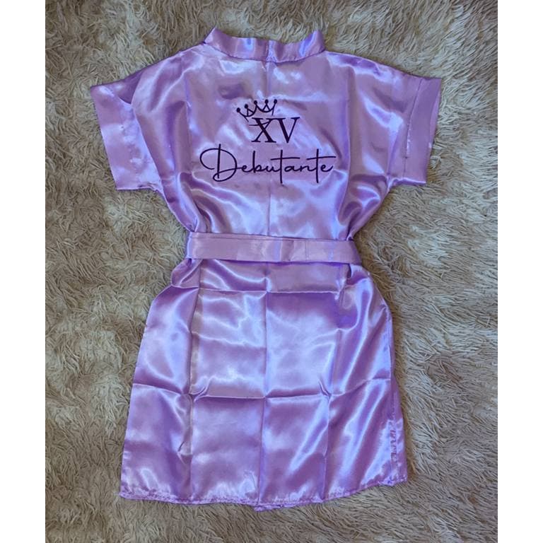 Robie Hobby Robem Robe de Cetim Bordado Debutante XV Coroa *Leia o anúncio antes de efetuar a compra*