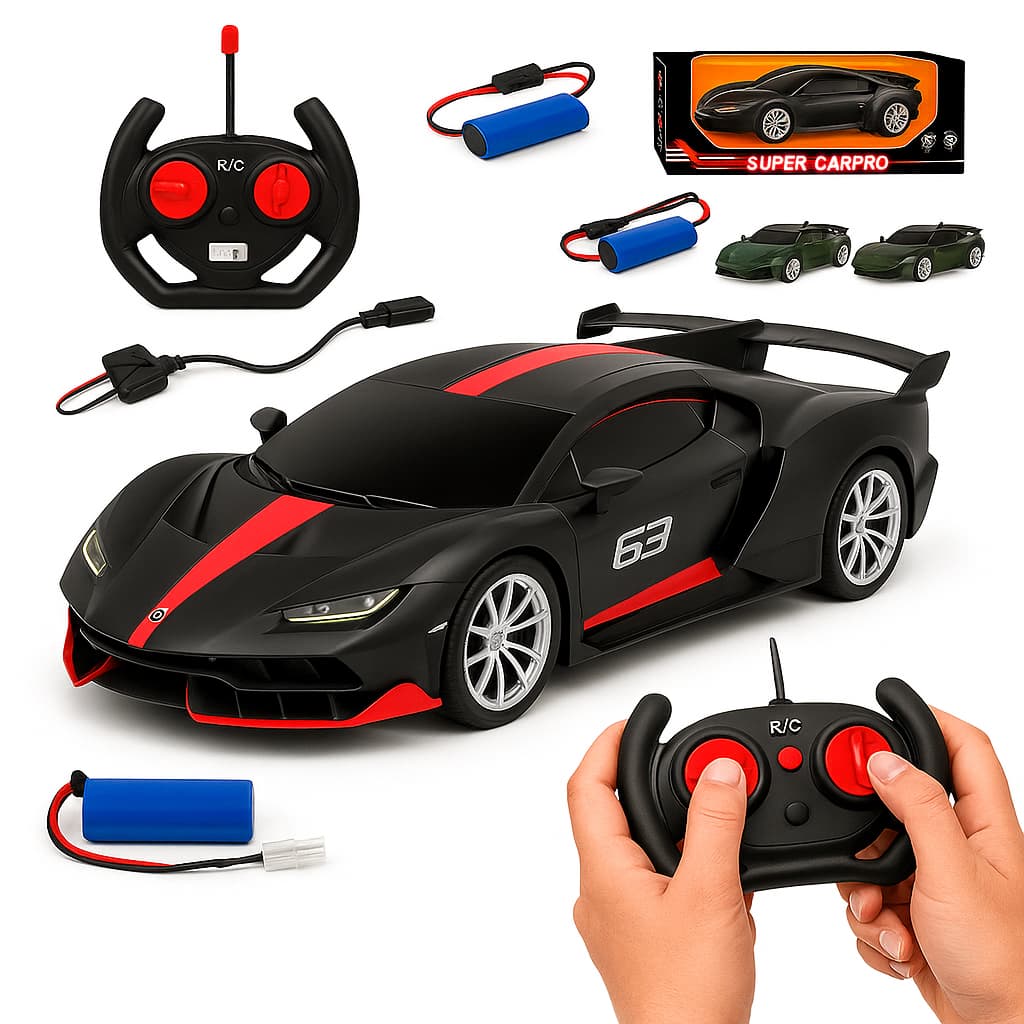 Carrinho de Controle Remoto Recarregável Brinquedo Esportivo Automodelo Ferrari Lamborghini Bugati