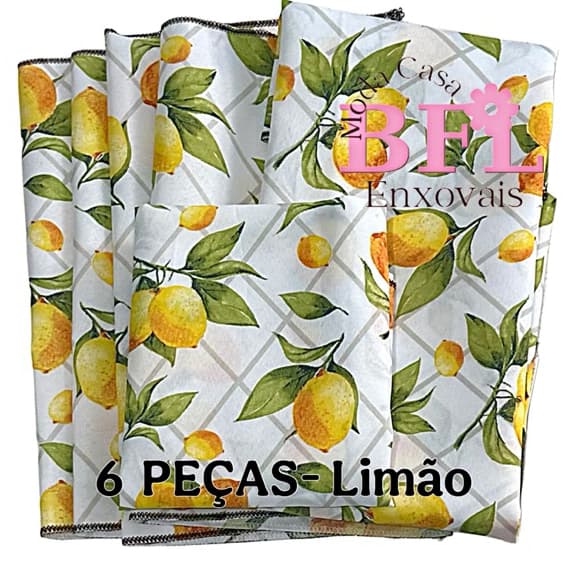 Jogo Americano 6 peças Estampado- Kit De Cozinha 6 Peças- Casa Decoração.