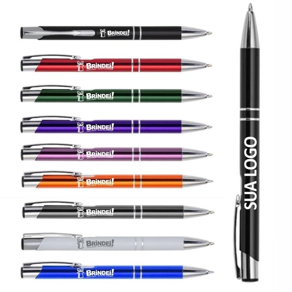 Kit Canetas Premium Metal PersonalizadasGravada a Laser Nome Logo Empresa
