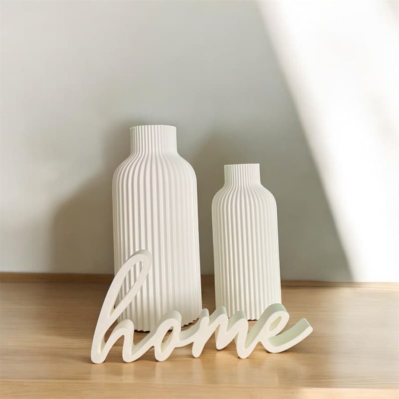 Kit Decorativo Minimalista Home 2 Vasos Cachepô Moderno + Palavra Estilizada