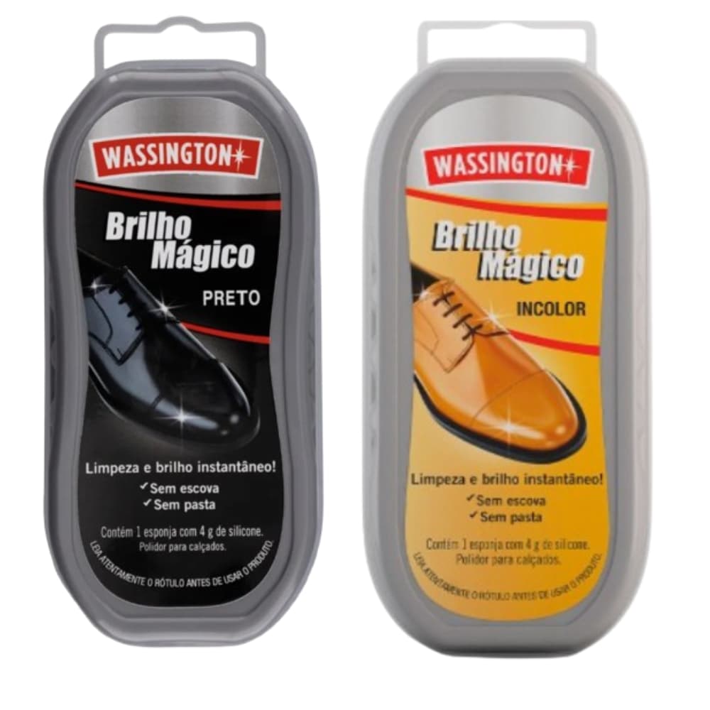 Esponja Brilho Mágico Wassington para Sapatos Bolsas Carteiras Cintos Masculino e Feminino