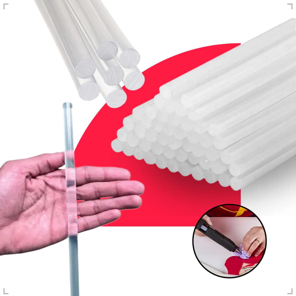 Bastão de Cola Quente 1 Kg Fino 7mm Grosso 11mm Refil Para Pistola Aplicadora