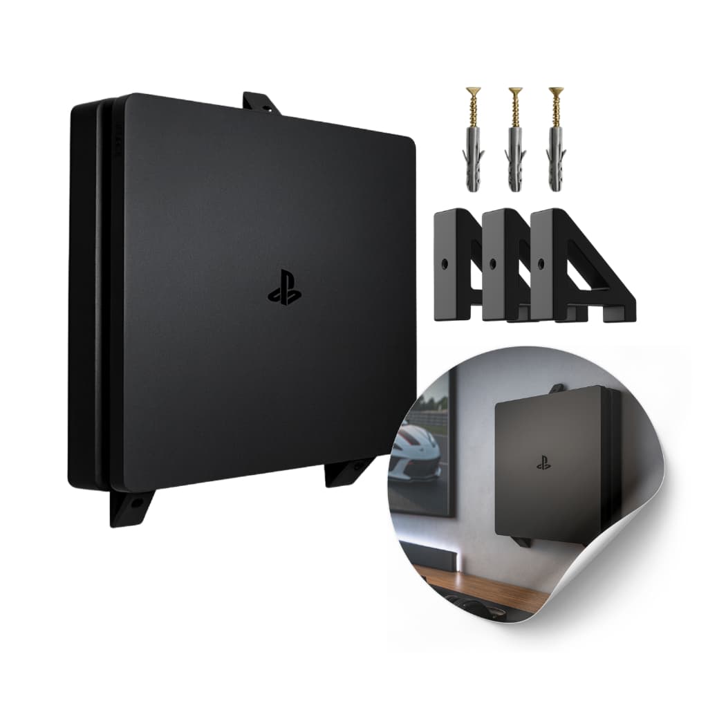 Suporte de Parede para Playstation 4/FAT - Cor Preto