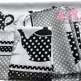 Jogo Americano 6 peças Estampado- Kit De Cozinha 6 Peças- Casa Decoração