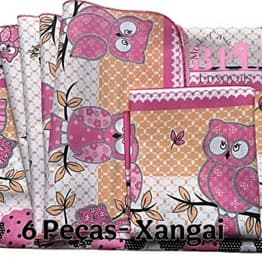 Jogo Americano 6 peças Estampado- Kit De Cozinha 6 Peças- Casa Decoração