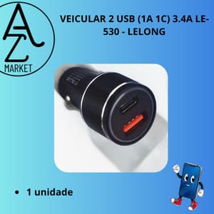 VEICULAR 2 USB (1A 1C) 3.4A LE-530 - LELONG