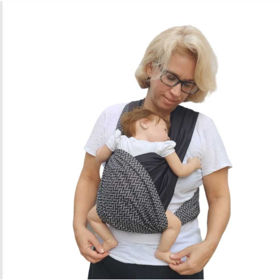 WrapSling de Vestir - FastSling de Vestir Baby Sling PiêPaô Tijolinho Preto + Preto