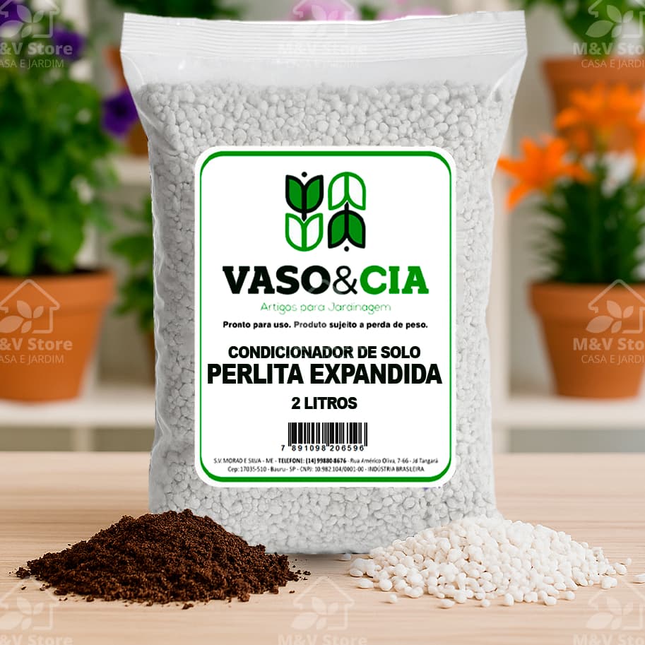 Condicionador de Solo Perlita Expandida 2 Litros – Substrato Plantas Orquídeas Cactos Hortas