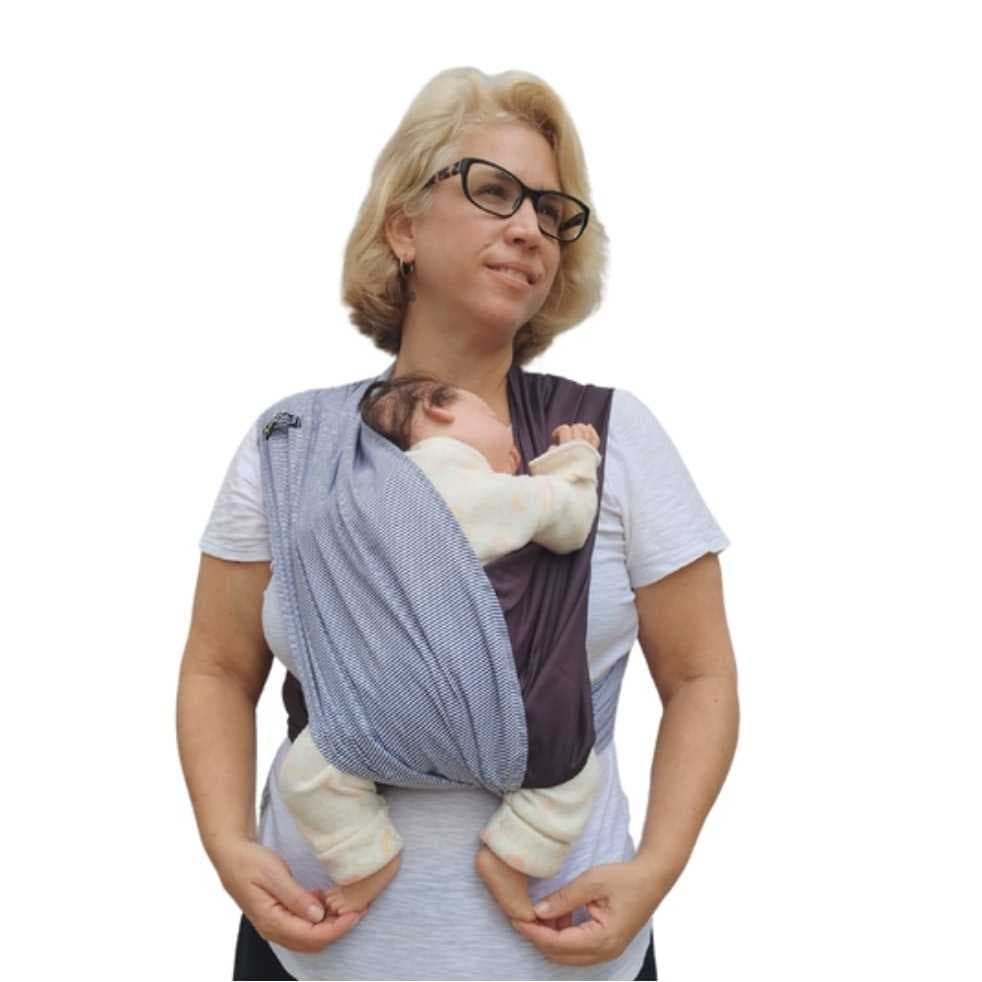 Sling de Vestir - Carregador de Bebê FastSling  PiêPaô Sling Listras + Chumbo