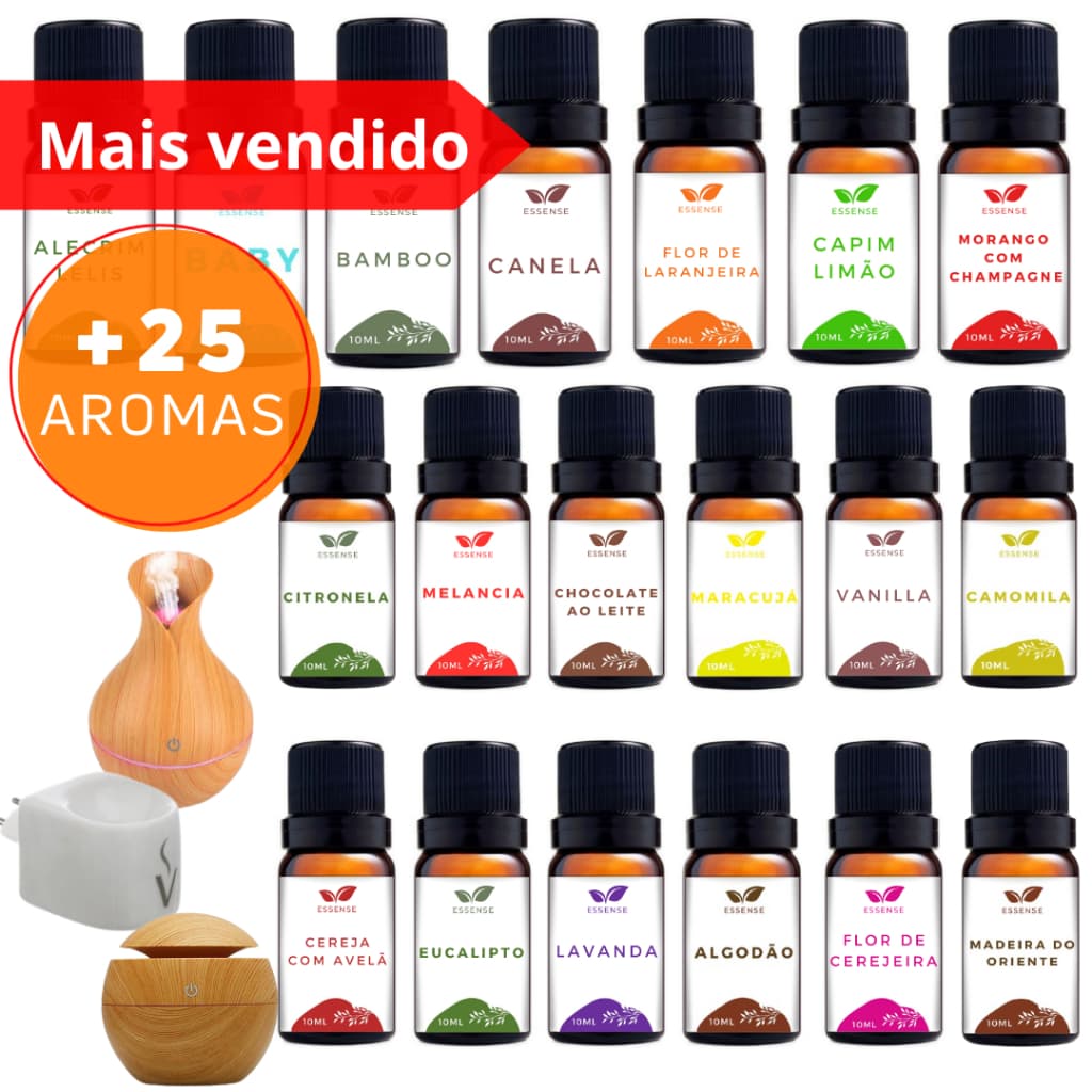 Essência para Aromatizador Difusor Umidificador de Ar 10ml Hidrossolúvel Aromaterapia Óleo Essencial