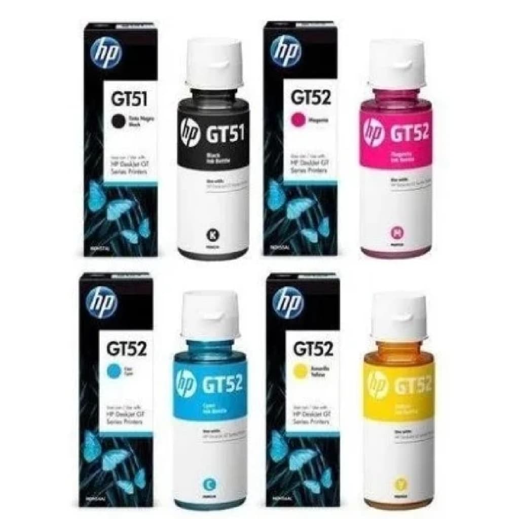 Kit 4 Garrafa Refil De Tinta Hp Gt51 Gt52 Gt 5810 Original Novo Lacrado