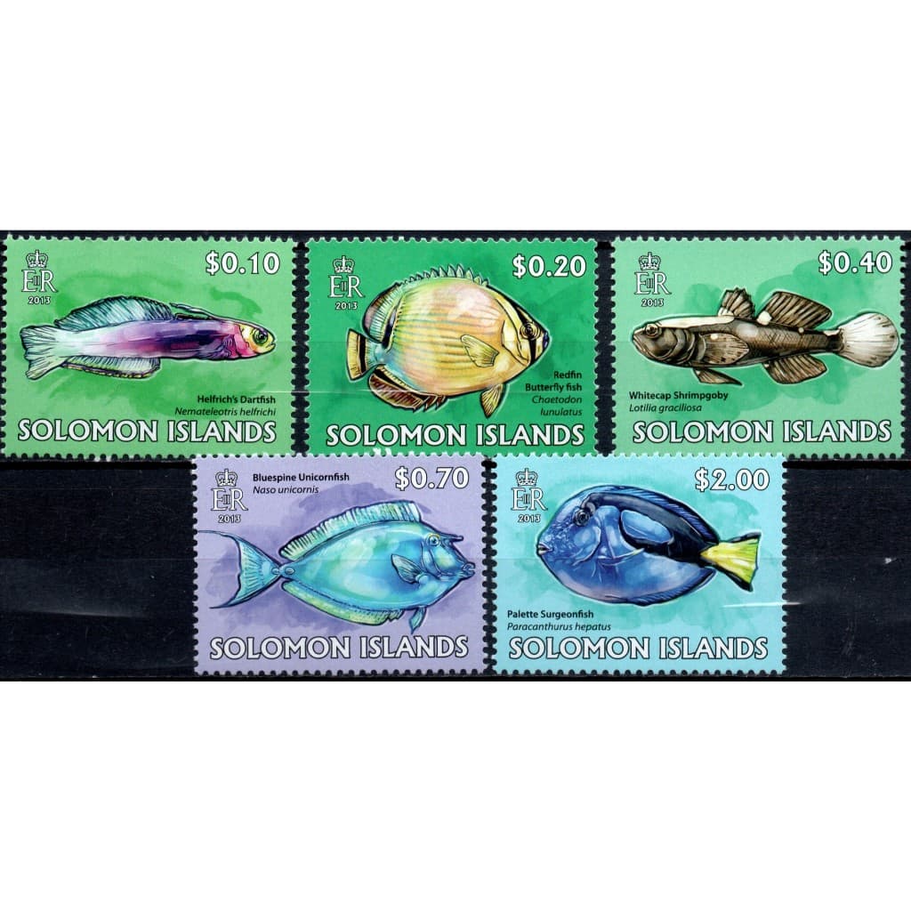 SELOS ILHAS DE SALOMÃO 2013- SÉRIE PEIXES - SERIE COMPLETA - NOVA