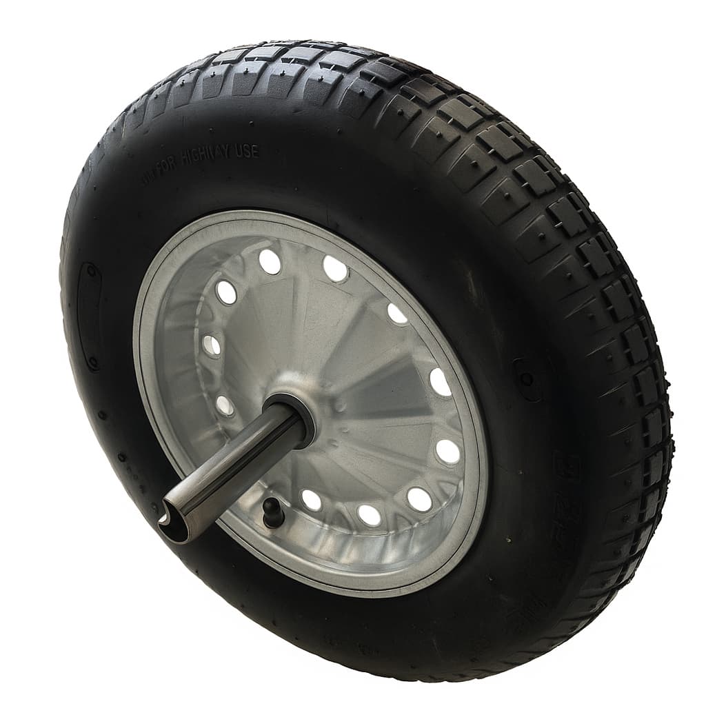 Kit Roda Pneu Câmara com Eixo De 1 polegada para Carrinho De Mão Reforçado 3,25x8