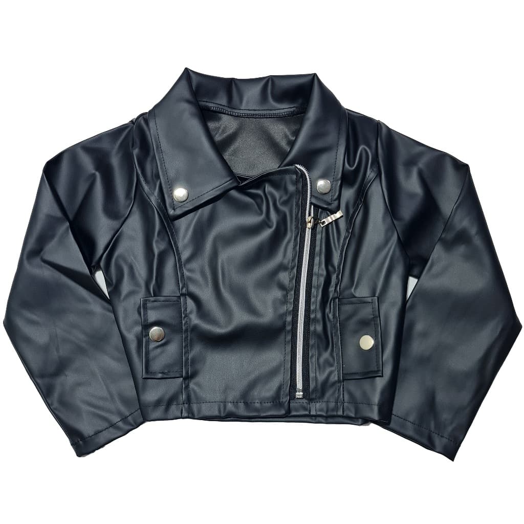 Jaqueta Juvenil Rock Anos 60 Courino Couro Ecológico Menina