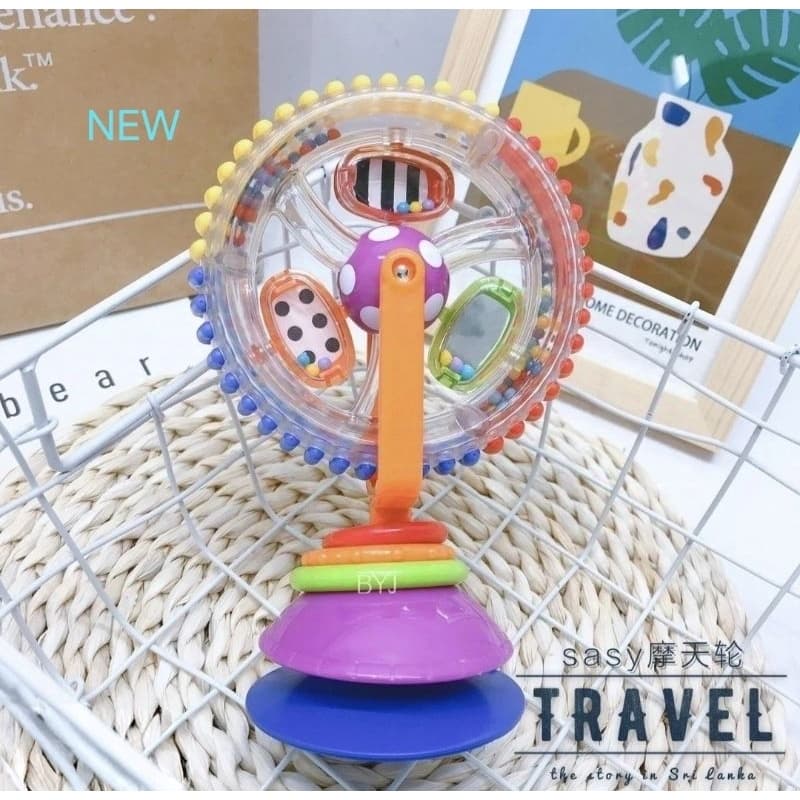 Brinquedo Roda Gigante Rotativa Sensorial Macia de 3 Cores com Ventosa Baby Educational Toy Fashional