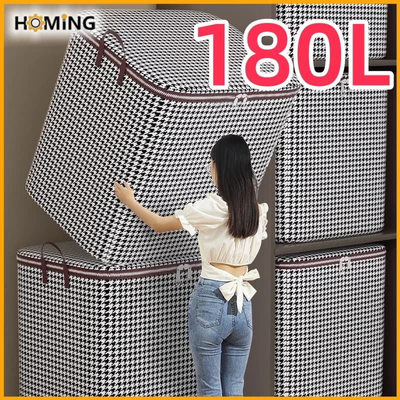 HOMING Caxia De Armazenagem 180L Grande 2 Pega Fecho Duplo Para Edredom Roupa Cobertor