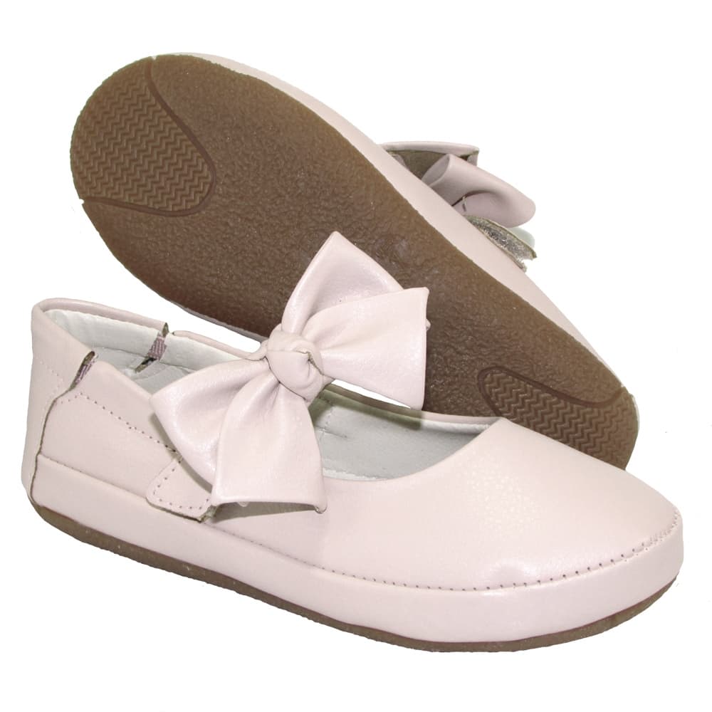 Sapatilha Infantil Menina Enfeite Laço + Tira Ajuste Fácil Casual Kimey Sapato Boneca Bailarina Macia Conforto