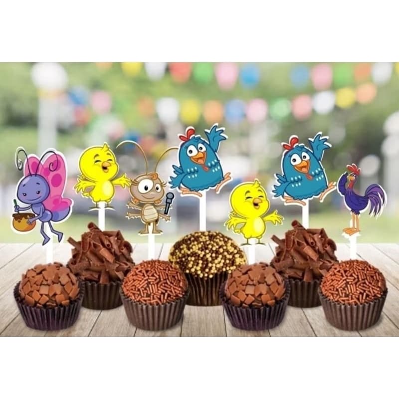 60 Toppers para doce docinhos cupcake brigadeiro
