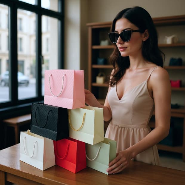 Sacola Papel Bolsa Luxo 17x10x23 De Luxo Para Joias E Personalizados Varejo e Atacado