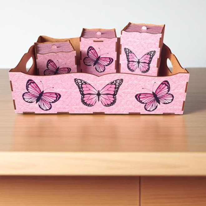 Bandeja Kit Higiene Bebê Adesivado 4 Peças Chá de Bebê Decoração Infantil Presente