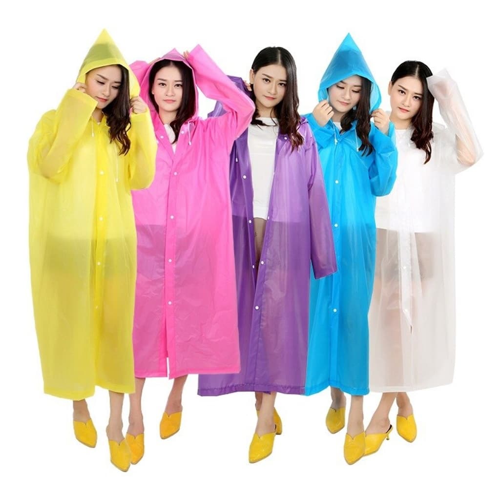 Capa Chuva Cores  Adulto Confortável Adolescente Capuz Impermeável Unissex