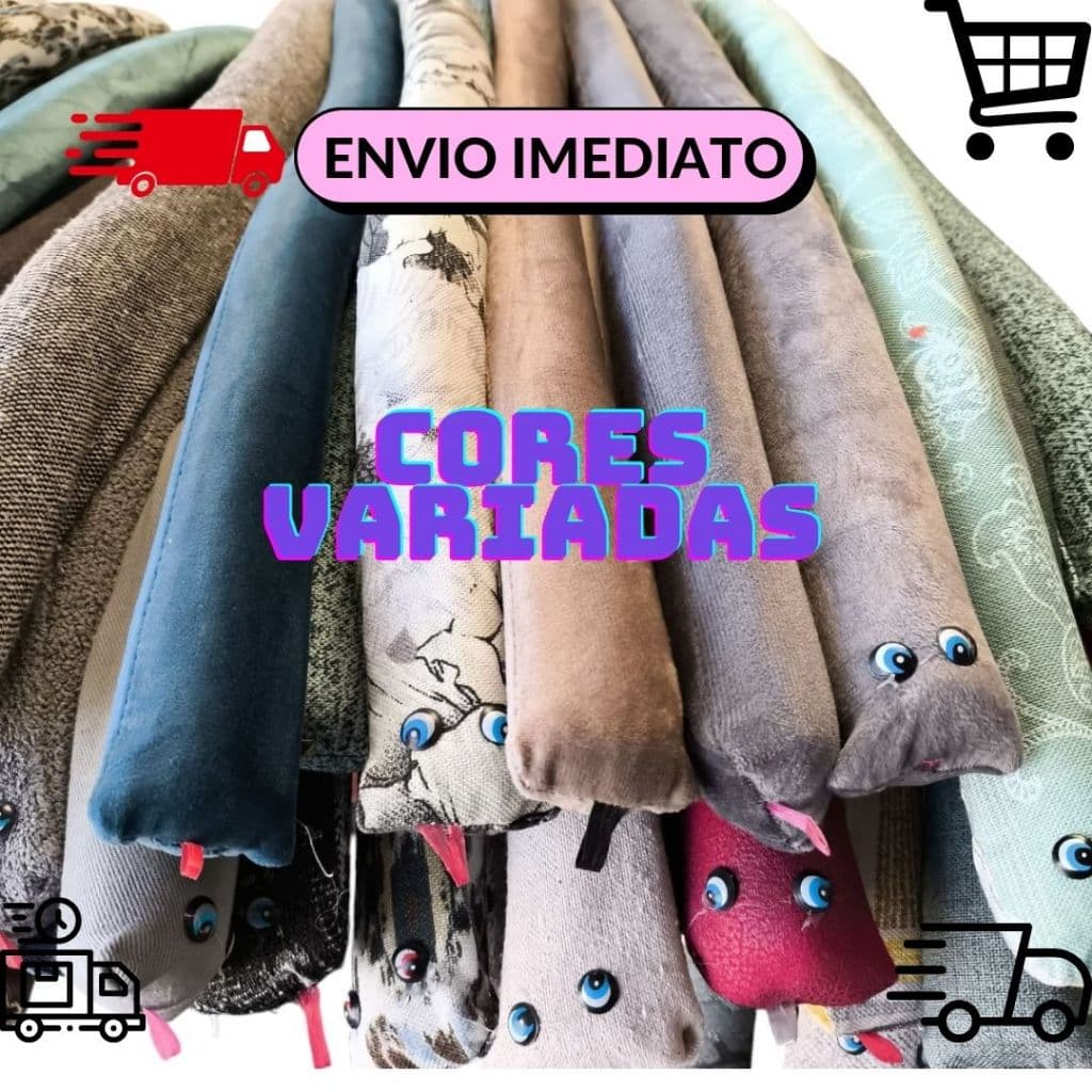 PROTETOR VEDA PORTA PESO COBRA DE TECIDO COLORS 1KG 75CM 9596 AP ARTESANAL