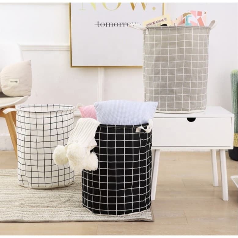 Cesto Organizador Dobrável Multiuso 40L para Roupas, Brinquedos e Lavanderia Bela Casa BZ4024