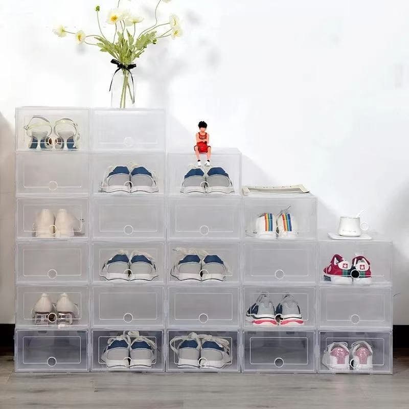 Caixa Organizadora De Sapatos Calçados Montável Com Tampa Multiuso Dobrável