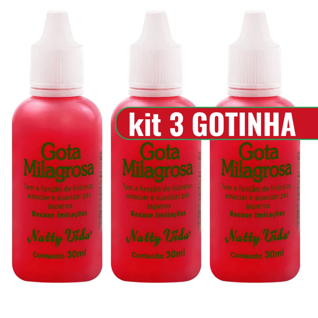 kit 3 Gota Milagrosa Natty Vida 30ml Ação Instantânea