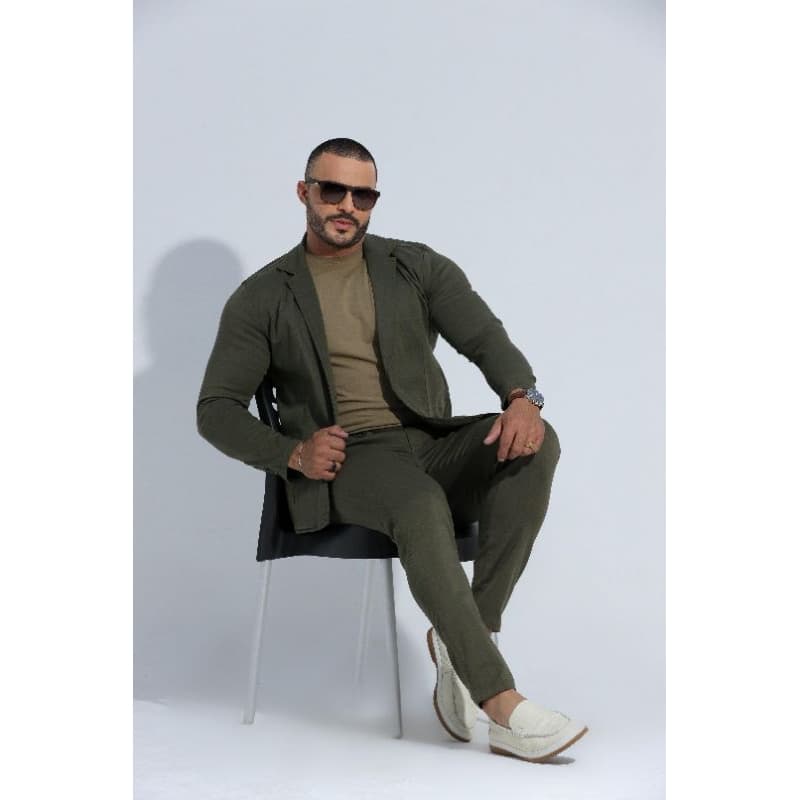 Blazer Slim Masculino em Sarja Acetinada